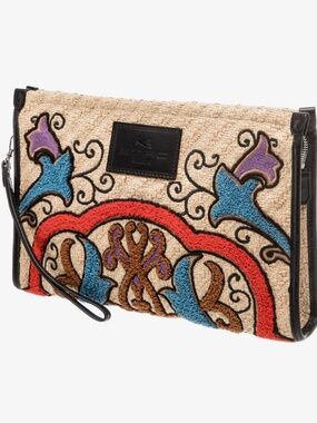 ETRO Raffia Clutch with Strap
